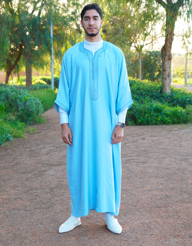 Caftan bleu ciel machine 2024
